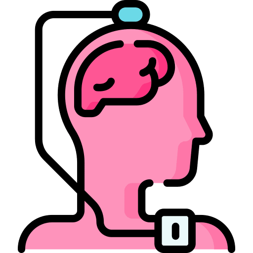 deep-brain-stimulation-1 | Gurneet Stylized pink head in profile with a brain outline, symbolizing thinking or neuroscience.